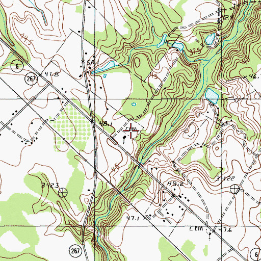 Topographic Map of Jerusalem Cemetery, SC
