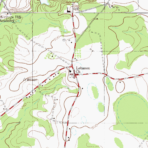 Topographic Map of Lebanon Church Cemetery, SC