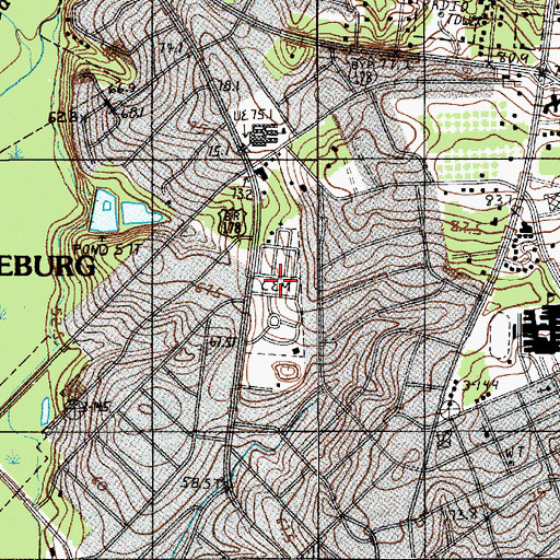 Topographic Map of Memorial Park Cemetery, SC