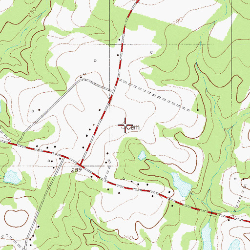 Topographic Map of Old Pearson Cemetery, SC