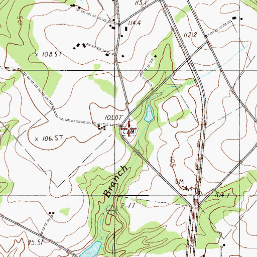 Topographic Map of Penn Branch Baptist Church Cemetery, SC
