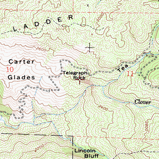 Topographic Map of Telegraph Rock, CA