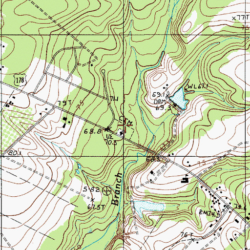 Topographic Map of Saint Stephen Church Cemetery, SC