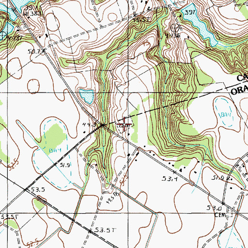 Topographic Map of Santee First Baptist Cemetery, SC