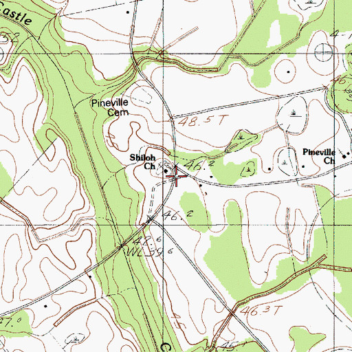 Topographic Map of Shiloh Cemetery, SC