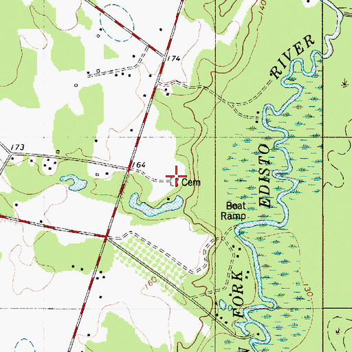 Topographic Map of Smoak Family Cemetery, SC