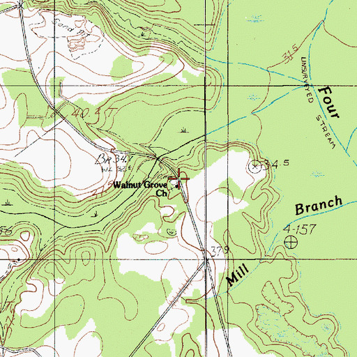 Topographic Map of Walnut Grove Cemetery, SC