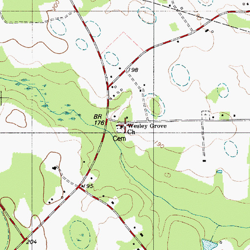 Topographic Map of Wesley Grove United Methodist Church Cemetery, SC