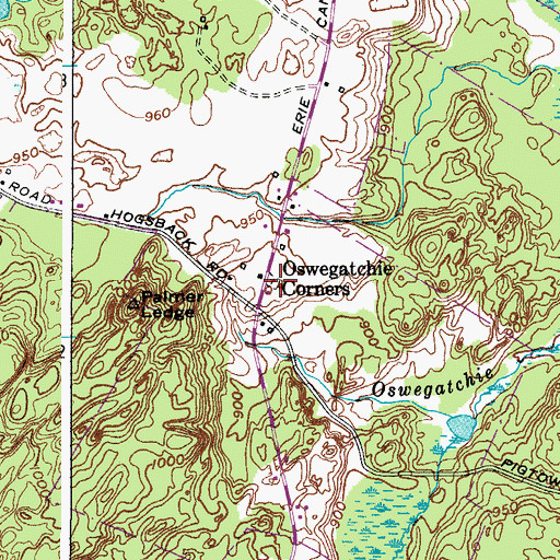 Topographic Map of Oswegatchie Cemetery, NY