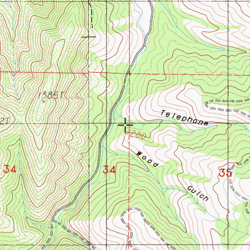 Topographic Map of Telephone Gulch, CA