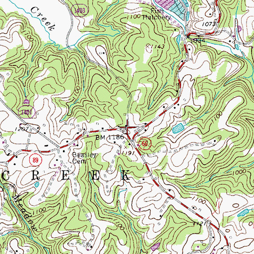 Topographic Map of Johnstown, NC