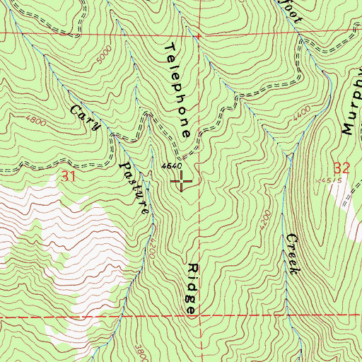 Topographic Map of Telephone Ridge, CA