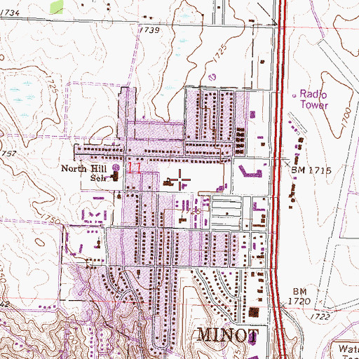 Topographic Map of Bethel Free Lutheran Church, ND
