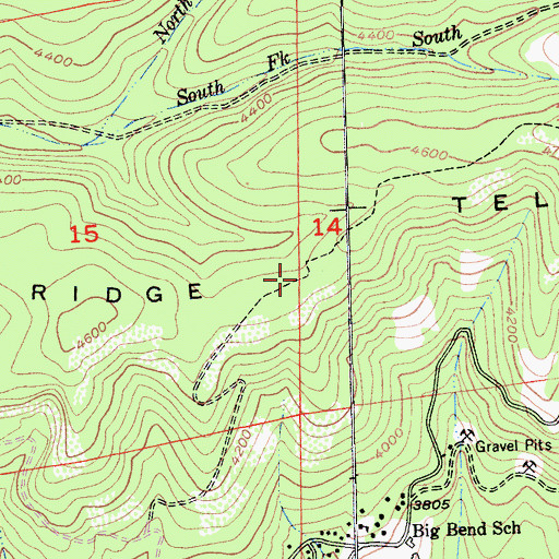 Topographic Map of Telephone Ridge, CA
