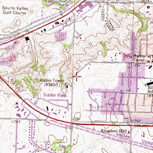 Topographic Map of Bread of Life Lutheran Church, ND