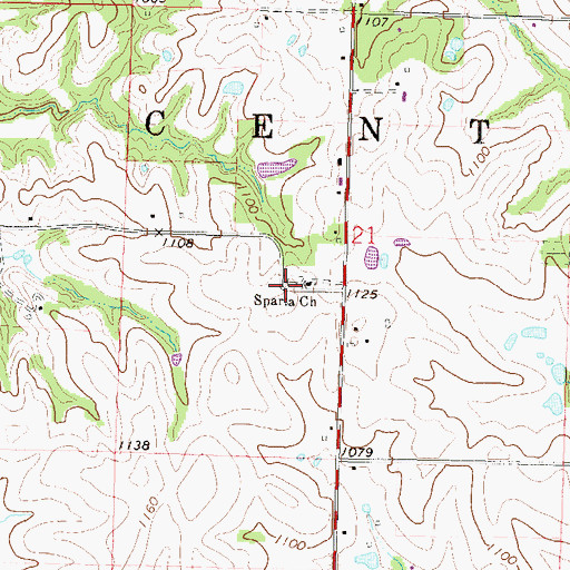 Topographic Map of Sparta Cemetery, MO