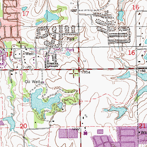 Topographic Map of Rock Creek Road Cemetery, OK