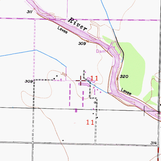 Topographic Map of B and D Dairy, CA