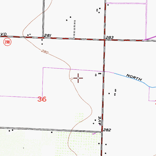 Topographic Map of B and G Dairy, CA