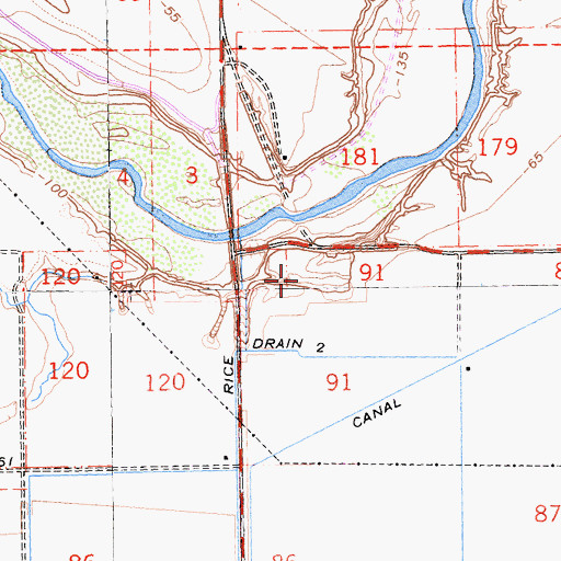 Topographic Map of New River Fines Material Pit, CA