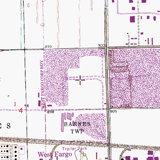 Topographic Map of Fargo City Landfill, ND