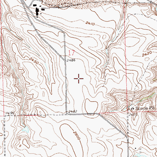 Topographic Map of Dickinson City Landfill, ND