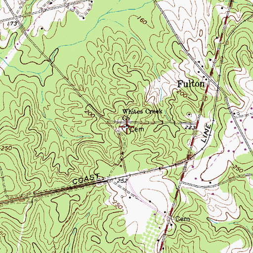 Topographic Map of White Creek Free Will Baptist Cemetery, SC