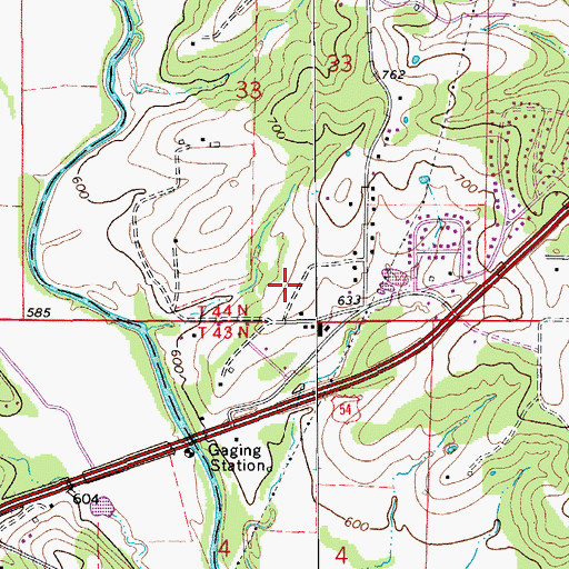 Topographic Map of Islamic Cemetery of Mid Missouri, MO
