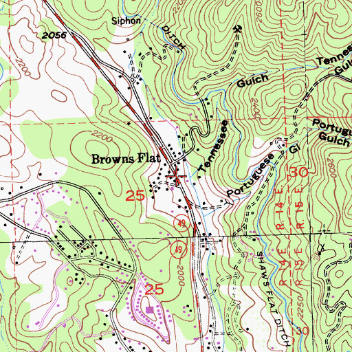 Topographic Map of Tennessee Gulch, CA