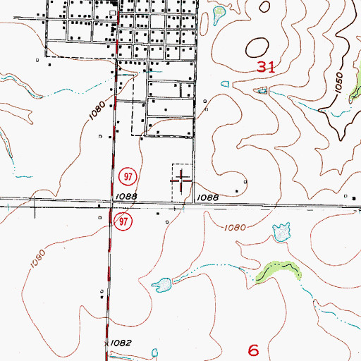 Topographic Map of Lockwood Cemetery, MO