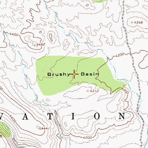 Topographic Map of Brushy Basin, AZ