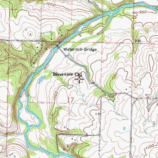 Topographic Map of Riverview-Sweaney Cemetery, MO