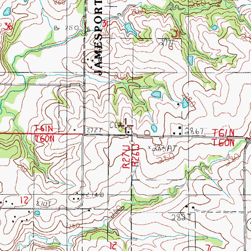Topographic Map of Pilot Grove Number 2 Cemetery, MO