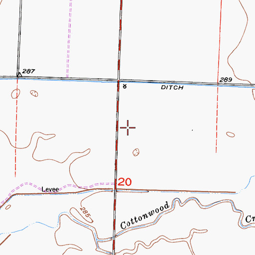 Topographic Map of Cross Creek Dairy, CA