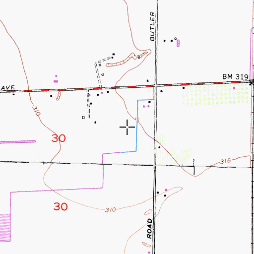 Topographic Map of Double Oak Dairy, CA