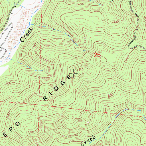 Topographic Map of Tepo Ridge, CA
