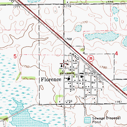 Topographic Map of New Helgen Cemetery, SD