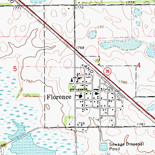 Topographic Map of New Helgen Lutheran Church, SD