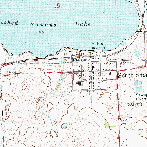 Topographic Map of Our Saviors Lutheran Church of South Shore, SD