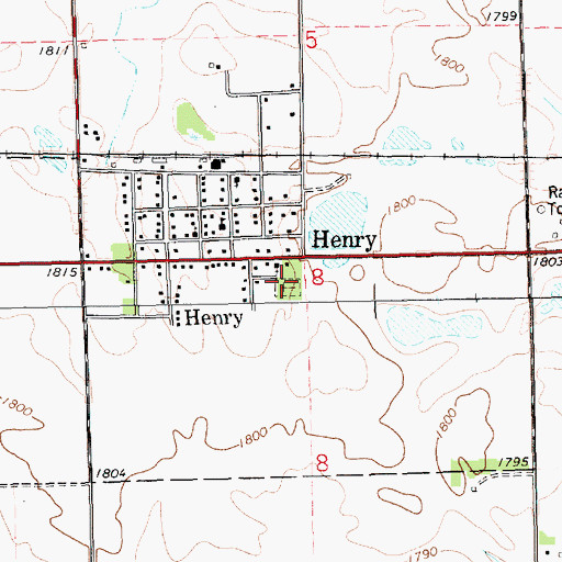 Topographic Map of Saint Henry Catholic Cemetery, SD