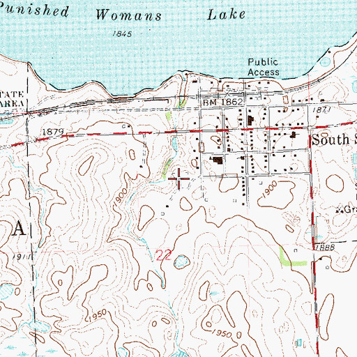 Topographic Map of Lakeview Cemetery, SD