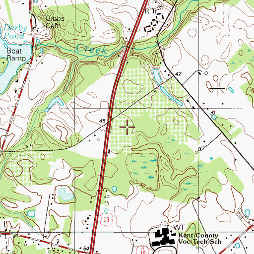Topographic Map of Kent County Public Library, DE