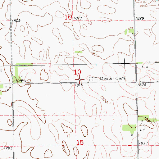 Topographic Map of Dexter Church (historical), SD