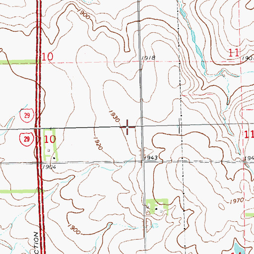 Topographic Map of Klix Cemetery, SD