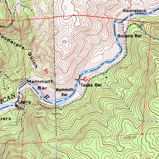 Topographic Map of Texas Bar, CA