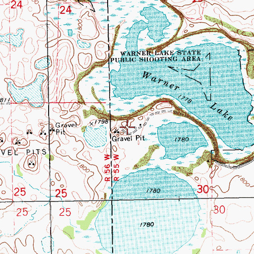 Topographic Map of Phipps Cemetery, SD