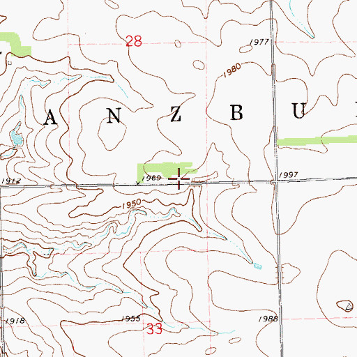 Topographic Map of Schneiders Grove Cemetery, SD