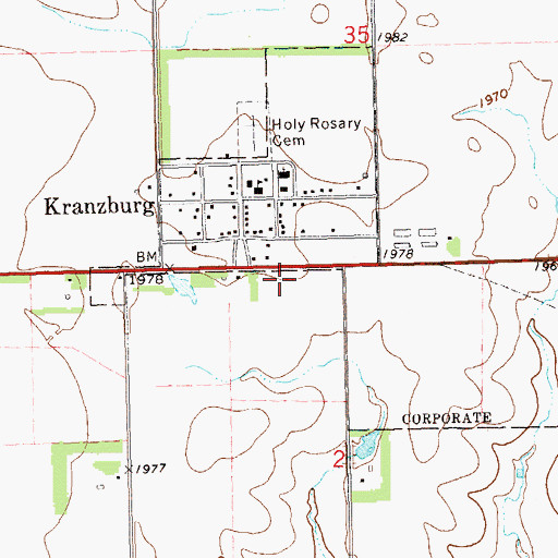 Topographic Map of Spooner Children Graves, SD