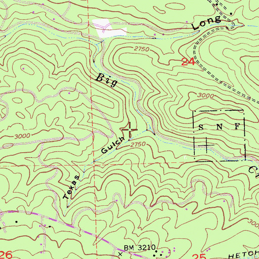 Topographic Map of Texas Gulch, CA