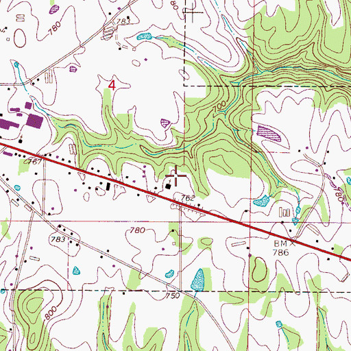Topographic Map of Addison Church of God Cemetery, AL